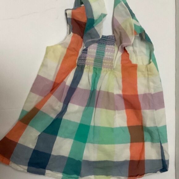 GAP pastel plaid smocked flutter dress baby girl 6-12m - Picture 1 of 5